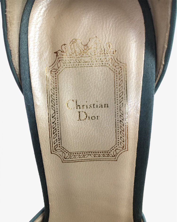 Sapato Christian Dior azul Vintage Autentico Feminino